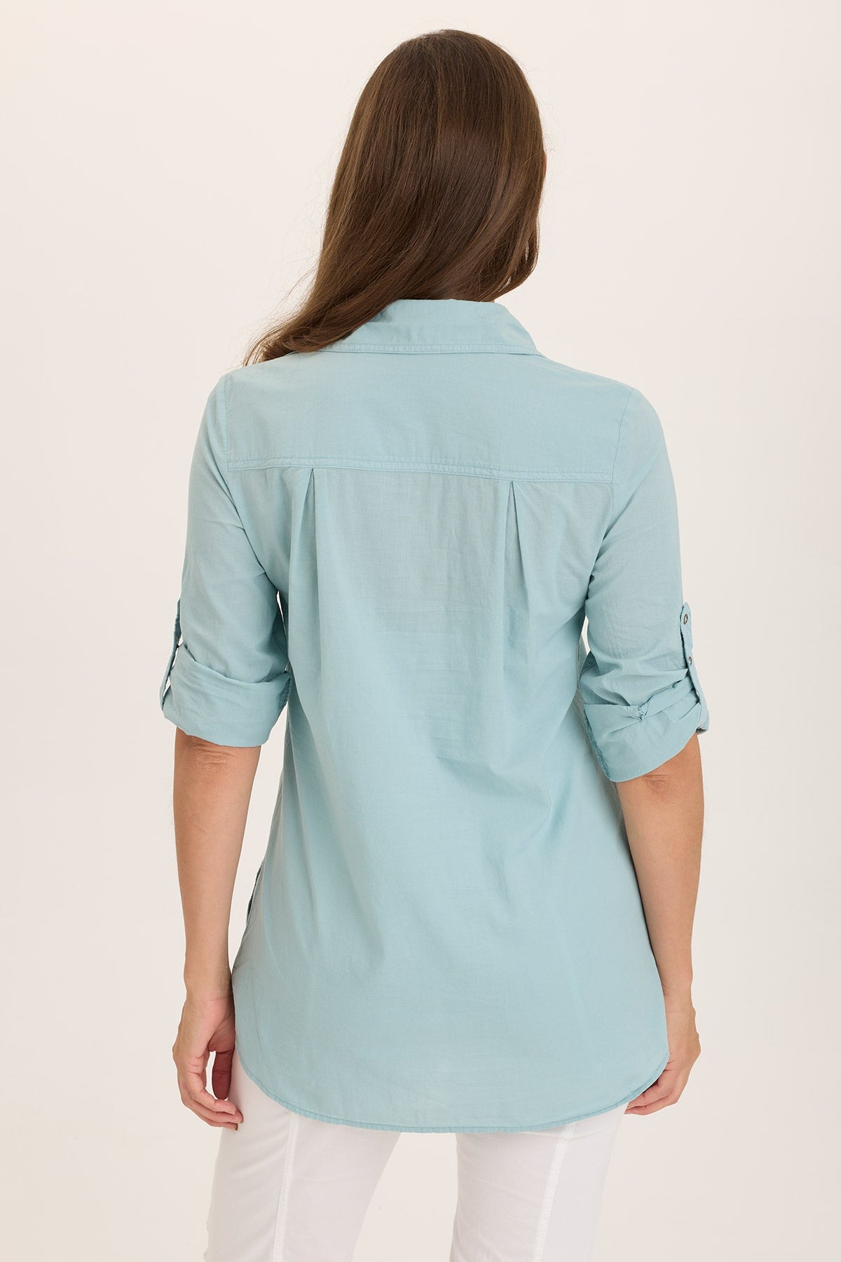Wearables Reporter Soft Voile Button-Down Blouse Ocean Front - XCVI