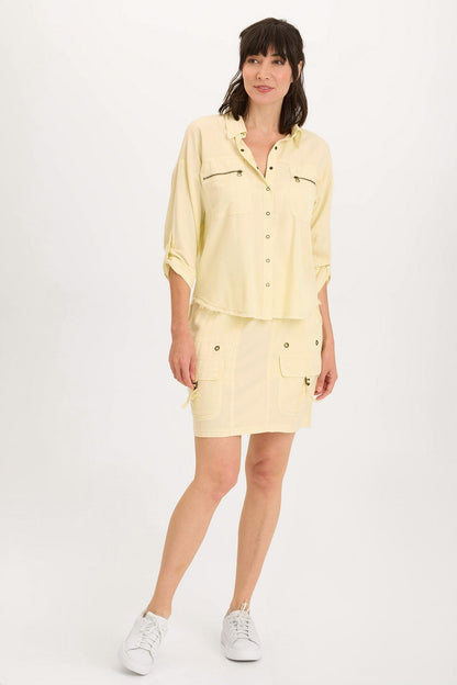Wearables Knapp Twill Utility Button-up Lemon Meringue Pigment - XCVI