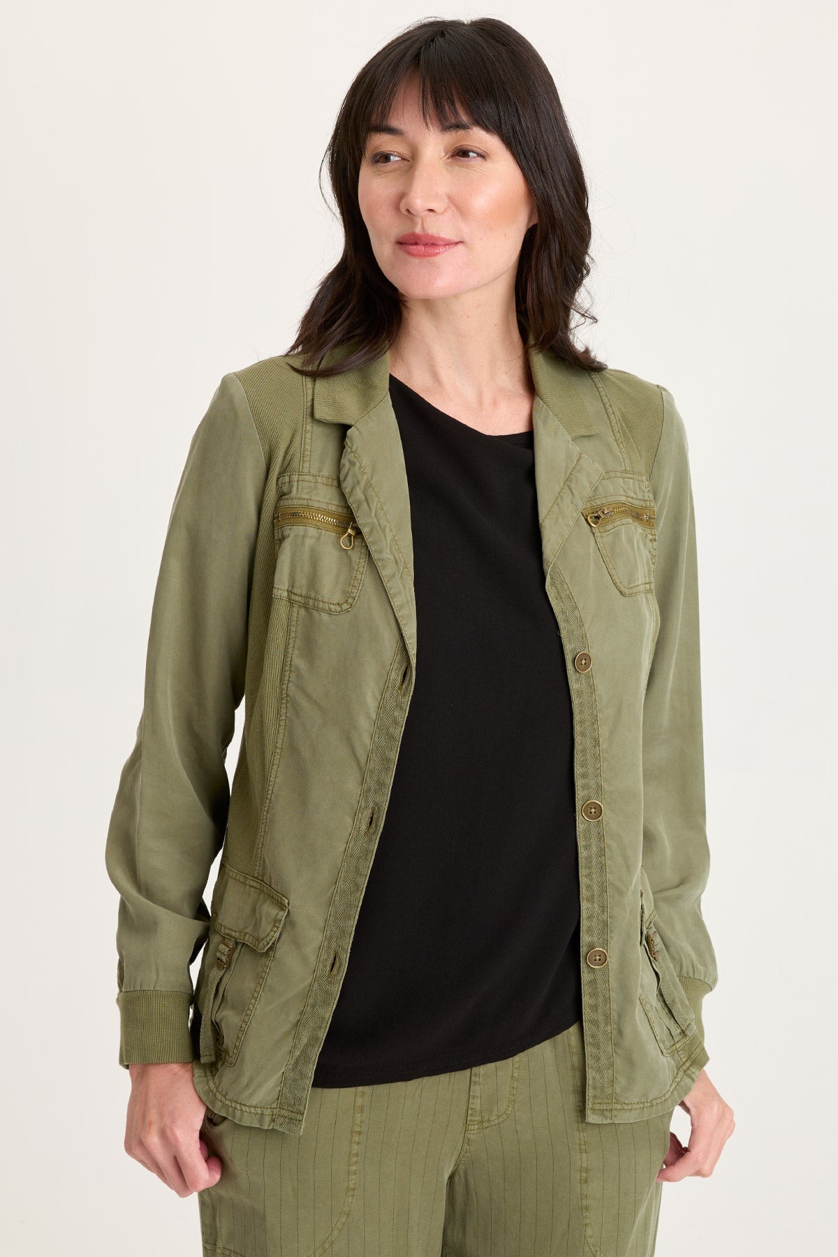 Maela Tencel Twill Button-Up Relaxed Blazer Espalier Pigment - XCVI