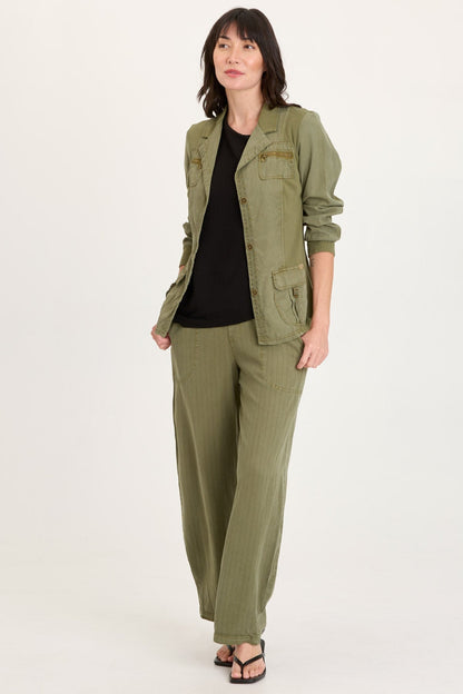 Maela Tencel Twill Button-Up Relaxed Blazer Espalier Pigment - XCVI