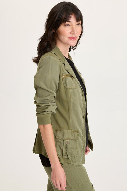 Maela Tencel Twill Button-Up Relaxed Blazer Espalier Pigment - XCVI