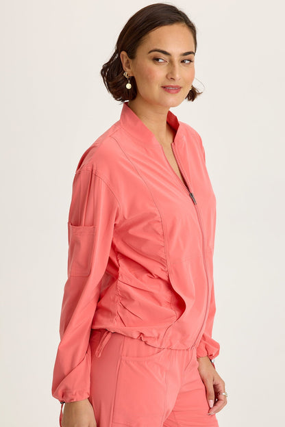 Wearables Bach Whisper 4-Way Stretch Bomber Jacket Grapefruit - XCVI