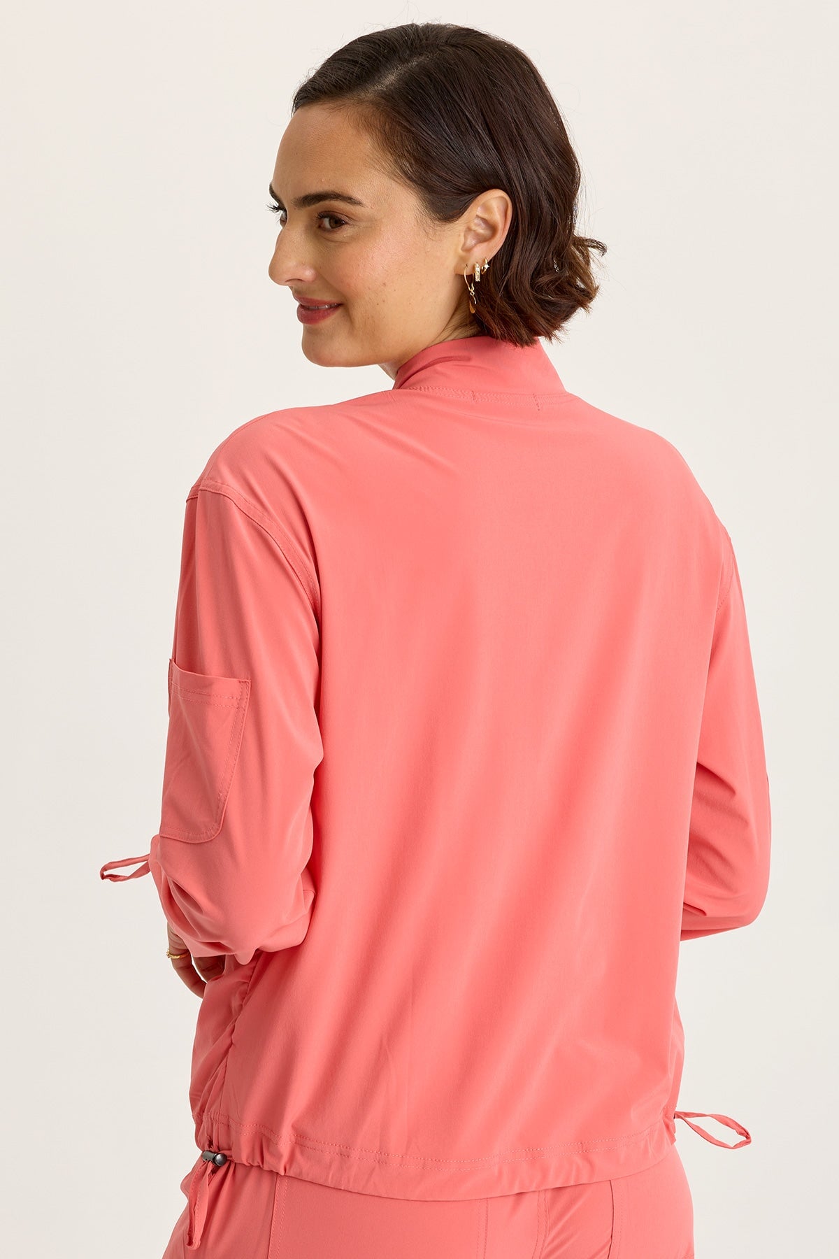 Wearables Bach Whisper 4-Way Stretch Bomber Jacket Grapefruit - XCVI
