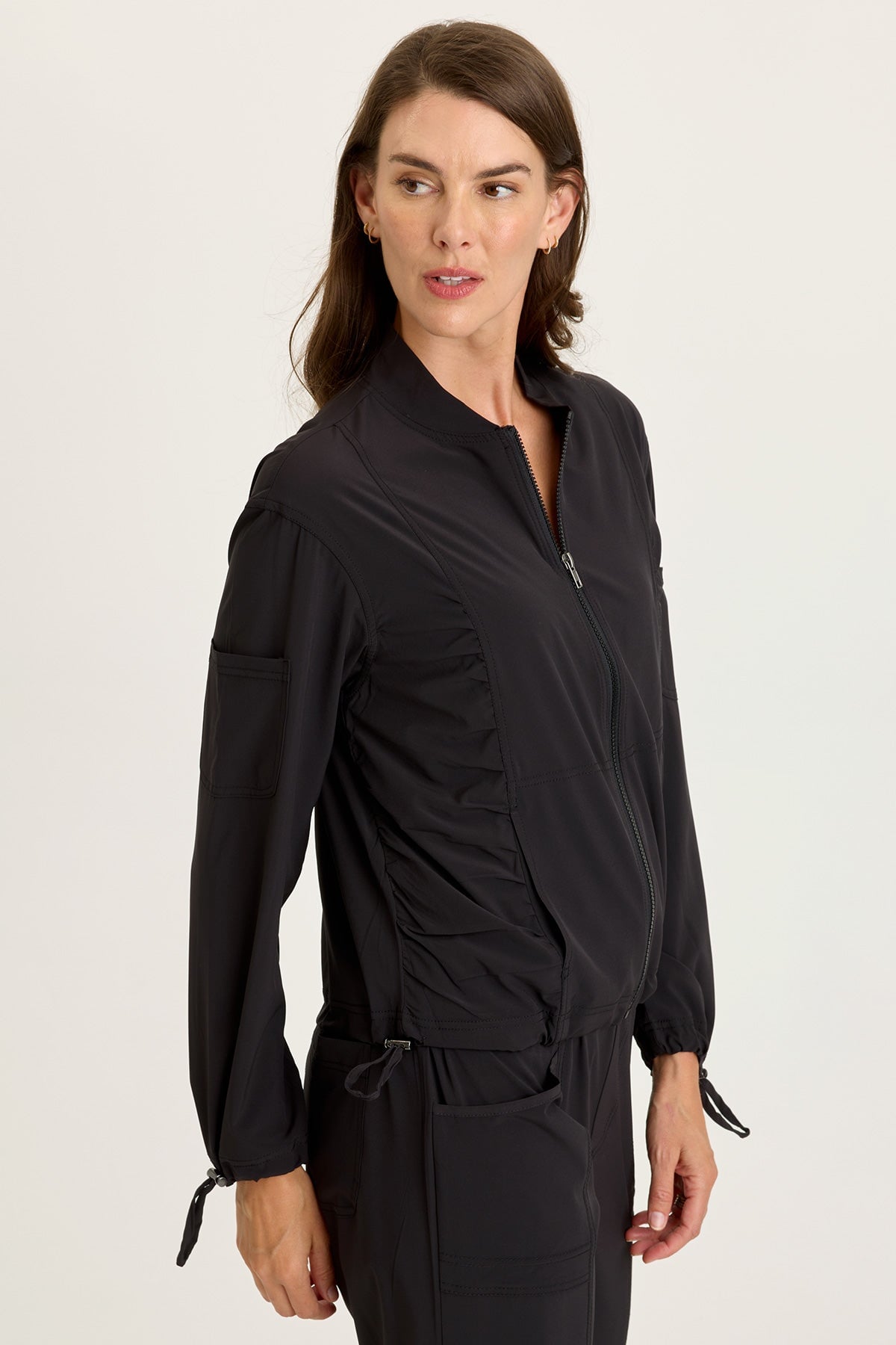 Wearables Bach Whisper 4-Way Stretch Bomber Jacket Black - XCVI