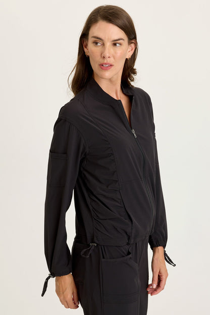 Wearables Bach Whisper 4-Way Stretch Bomber Jacket Black - XCVI