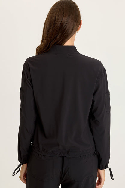 Wearables Bach Whisper 4-Way Stretch Bomber Jacket Black - XCVI