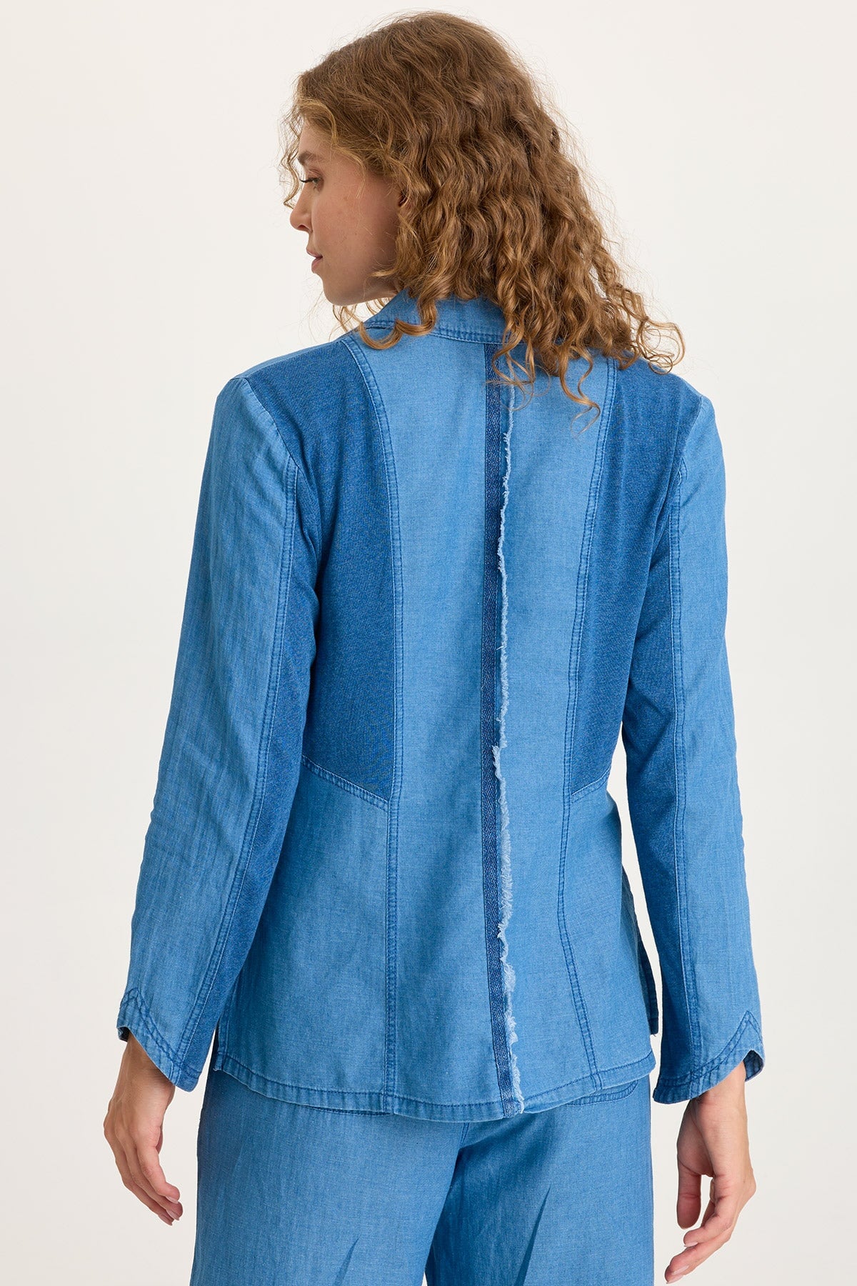 Floris Indigo Twill Front-Tie Jacket Etiolate Wash - XCVI