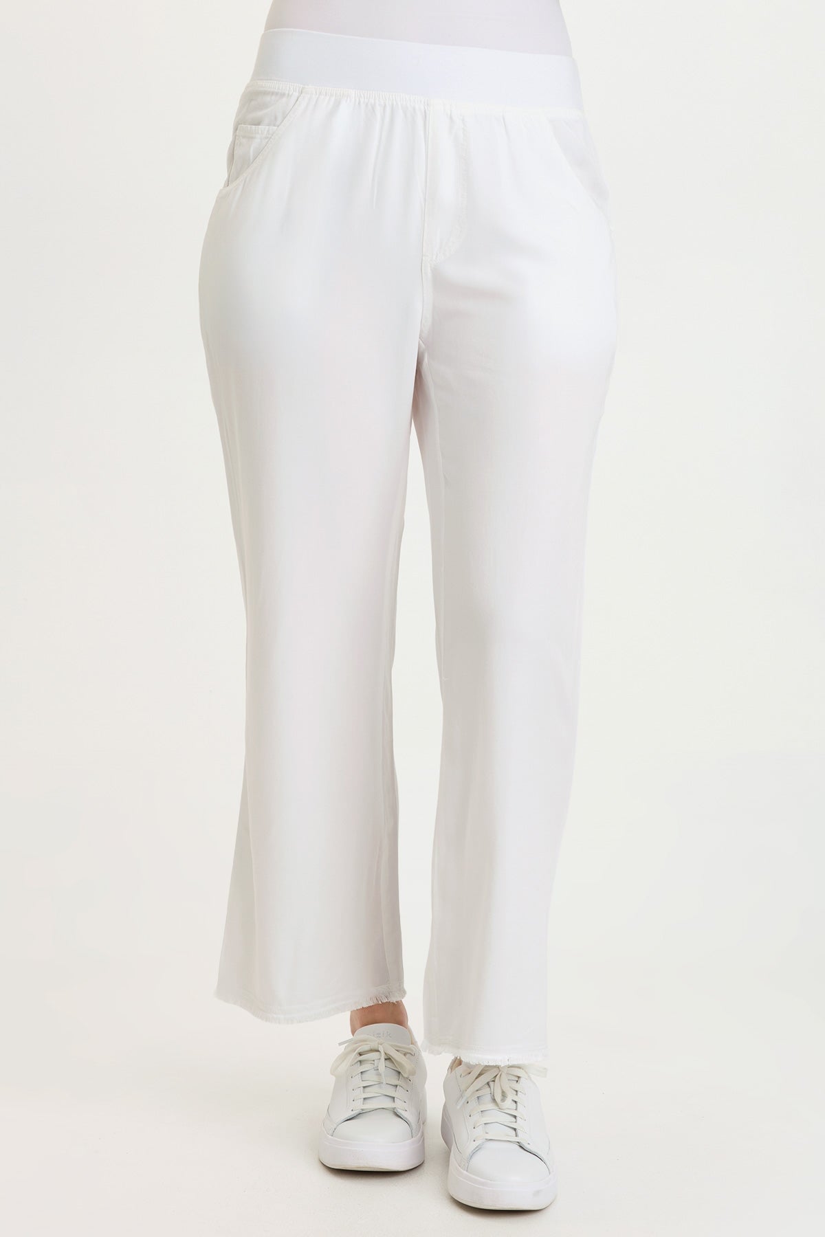 Wearables Lorilei Twill Five-Pocket Pull-On Pant White - XCVI