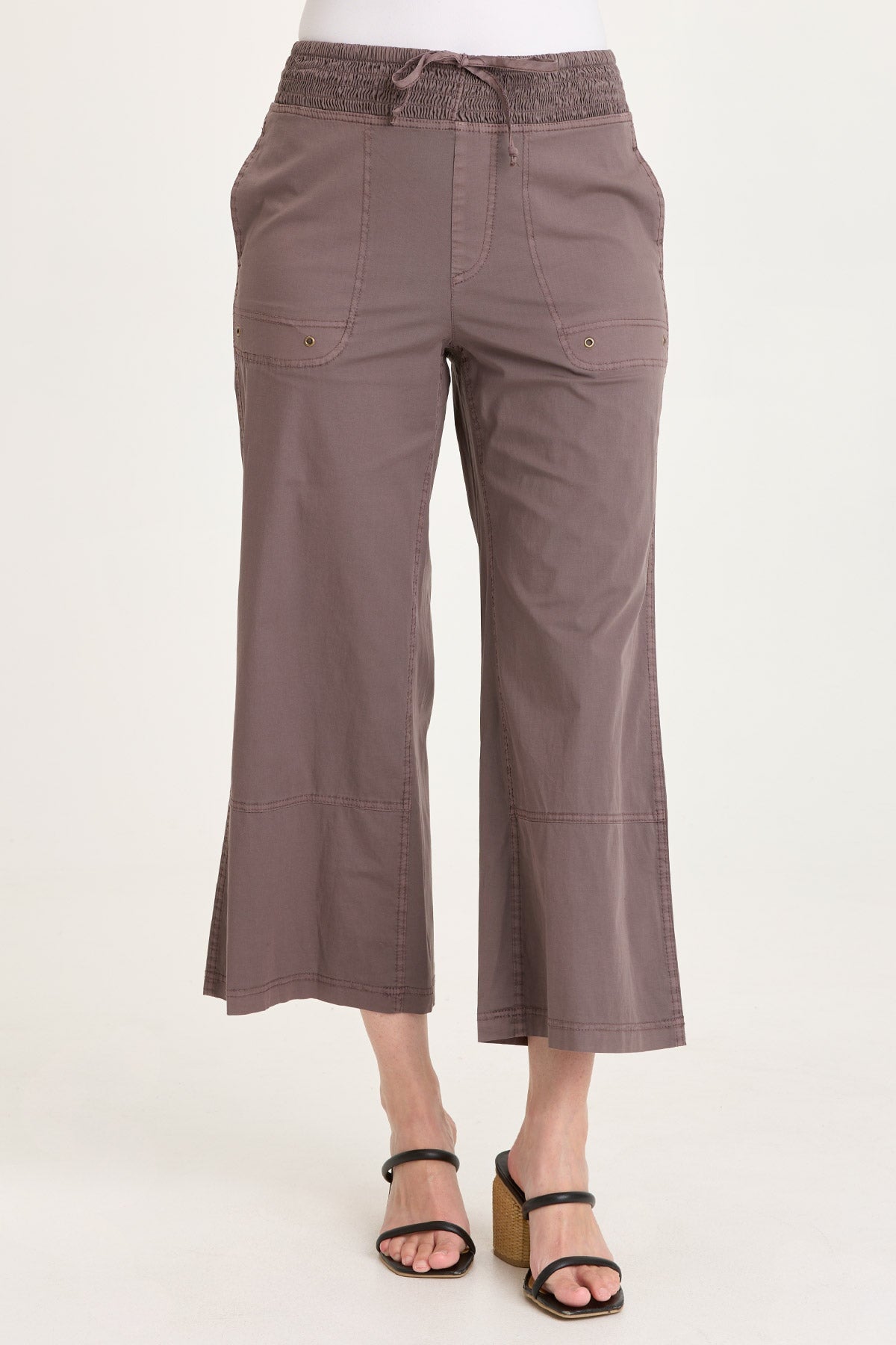 Artus Poplin Smocked Waist Crop Pant Virtuoso Pigment - XCVI