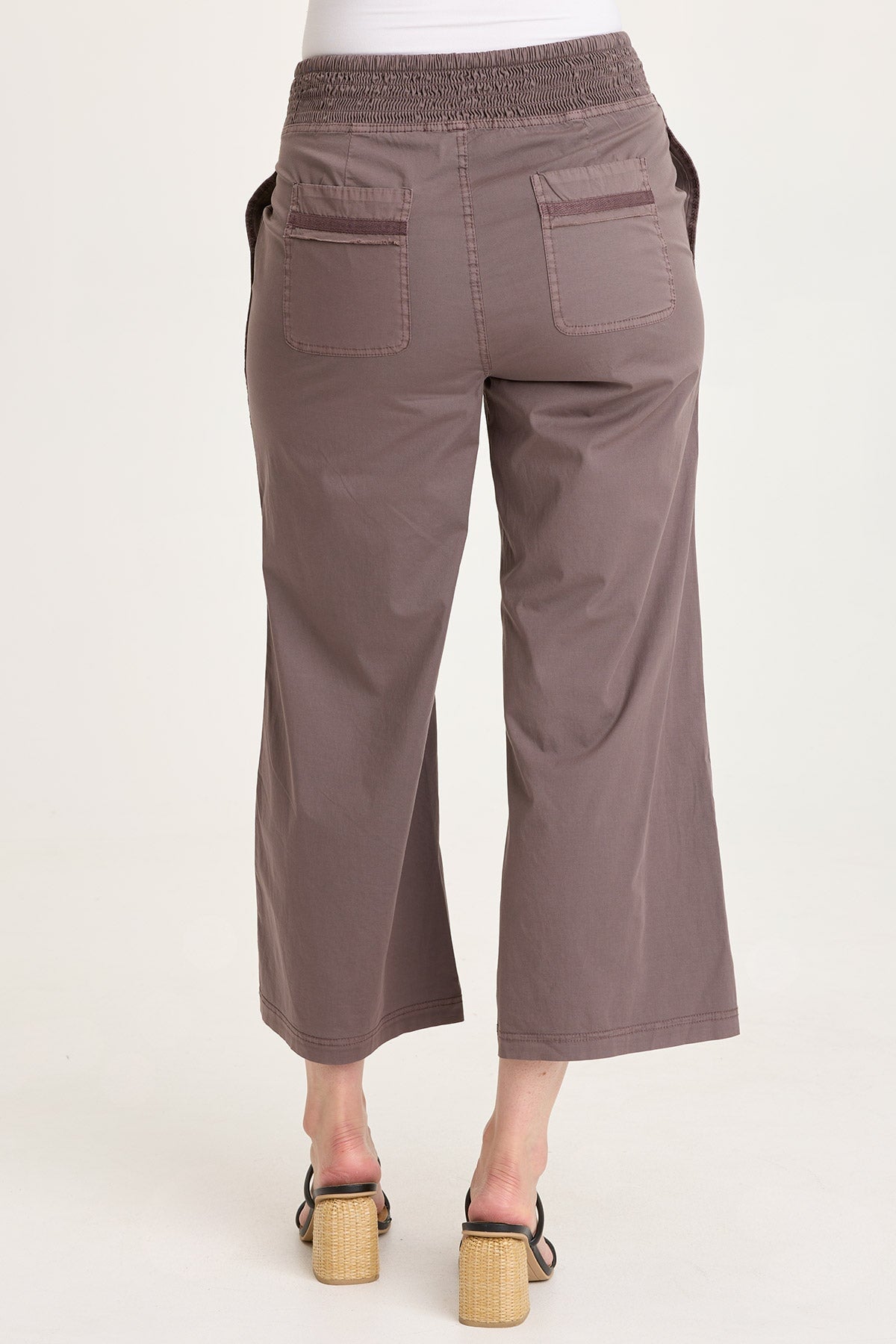 Artus Poplin Smocked Waist Crop Pant Virtuoso Pigment - XCVI