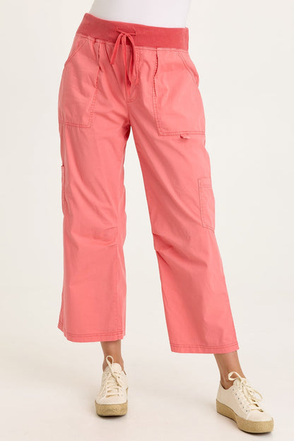 Wearables Leopold Stretch Poplin Darted Knee Cargo Crop Pant Retrograde Pigment - XCVI