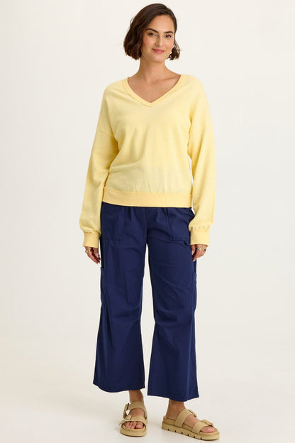 Wearables Leopold Stretch Poplin Darted Knee Cargo Crop Pant Airdale Pigment - XCVI