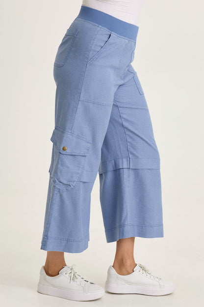 Wearables Rosalina Twill Cargo Gaucho Crop Shasta Lake - XCVI
