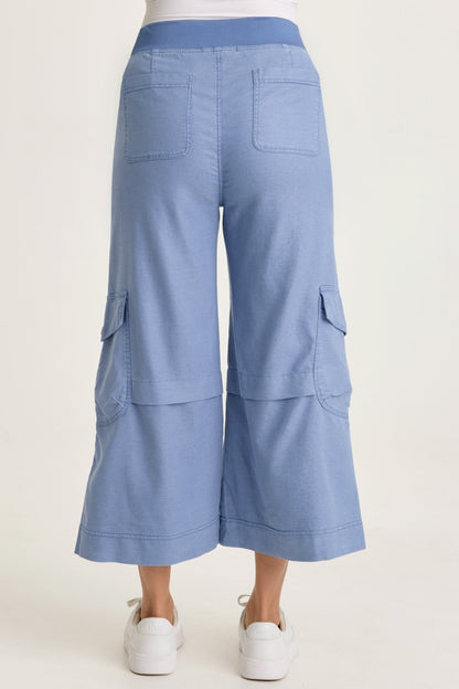 Wearables Rosalina Twill Cargo Gaucho Crop Shasta Lake - XCVI