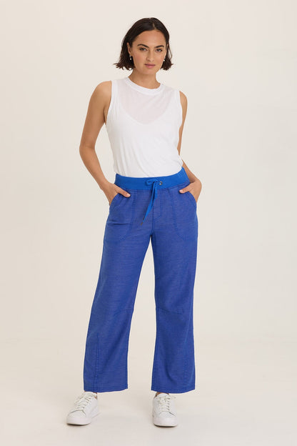 Wearables Mandell Twill Drawstring Barrel-Like Dart Pant Honorable Blue - XCVI