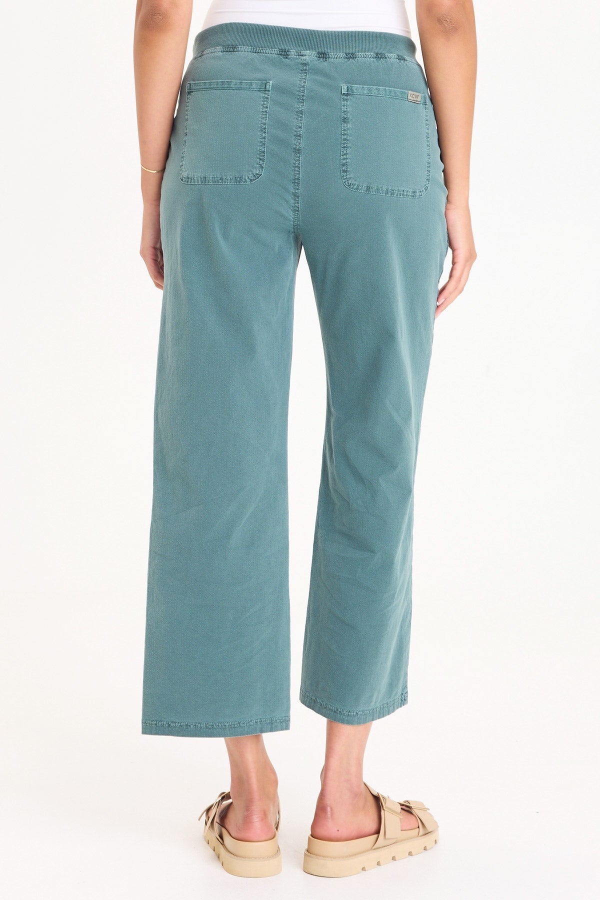 Darrow Flared Leg Pant with Zipper Pockets and Drawstring Waist Ocean Storm Pigment - XCVI
