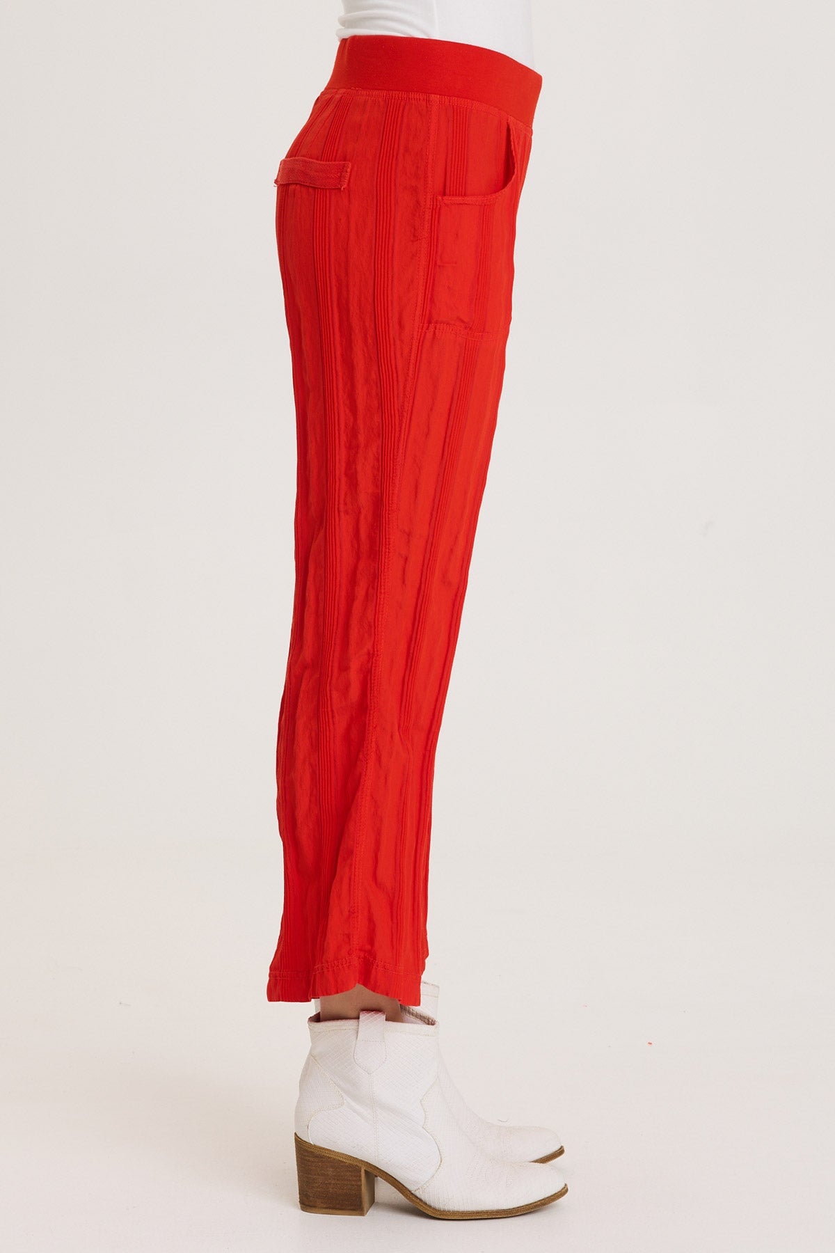 Textured Stripe Pull-On Flared Leg Carruth Crop Pant Whiplash - XCVI