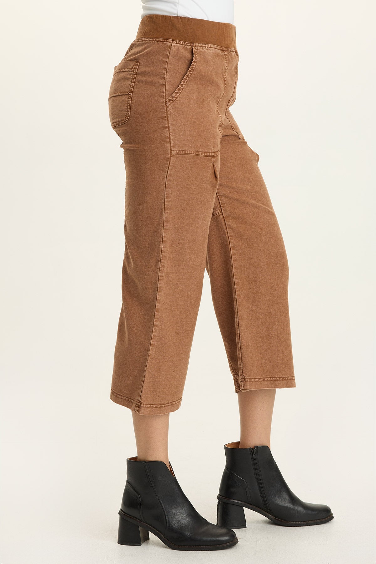 Wearables Eileen Twill Wide-Leg Crop Distress Wash Artisan - XCVI