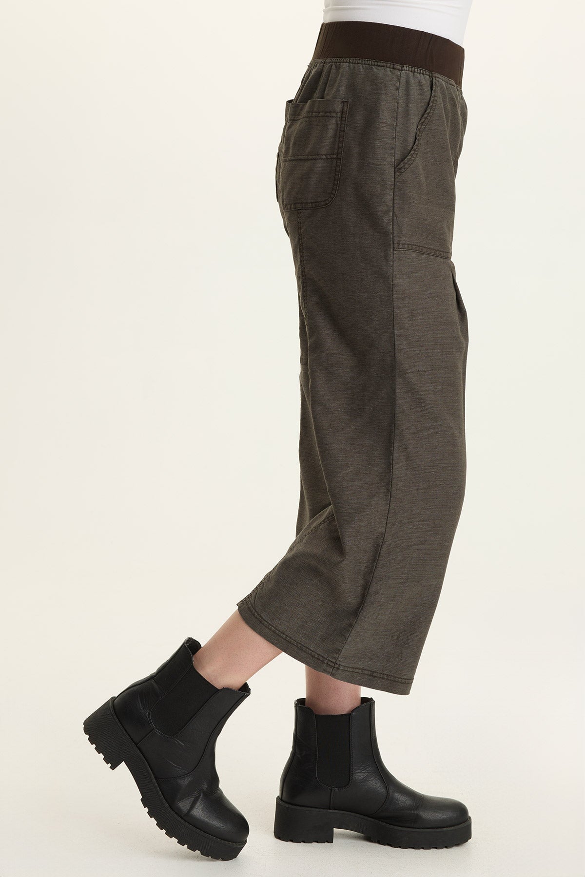 Wearables Eileen Twill Wide-Leg Crop Intergalactic - XCVI