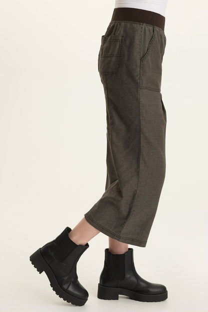 Wearables Eileen Twill Wide-Leg Crop Intergalactic - XCVI