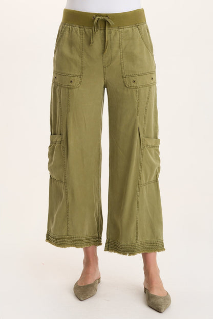 Tullio Twill Cargo Gaucho Pant Thicket Pigment - XCVI