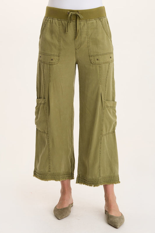 Tullio Twill Cargo Gaucho Pant Thicket Pigment - XCVI