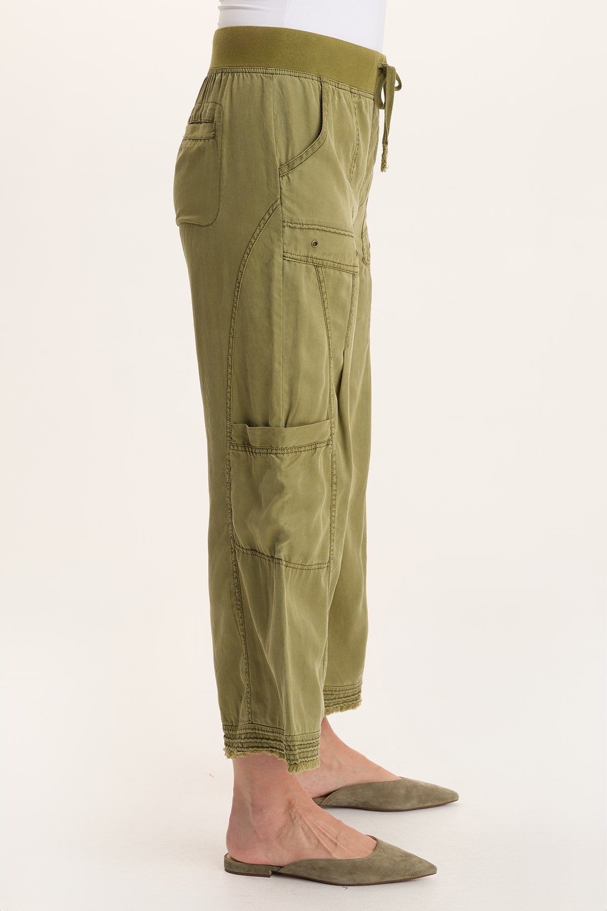 Tullio Twill Cargo Gaucho Pant Thicket Pigment - XCVI