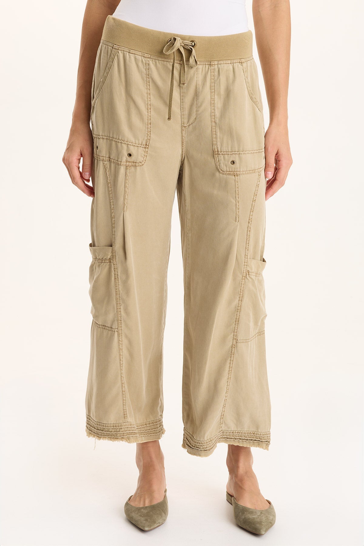 Tullio Twill Cargo Gaucho Pant Plateau Pigment - XCVI
