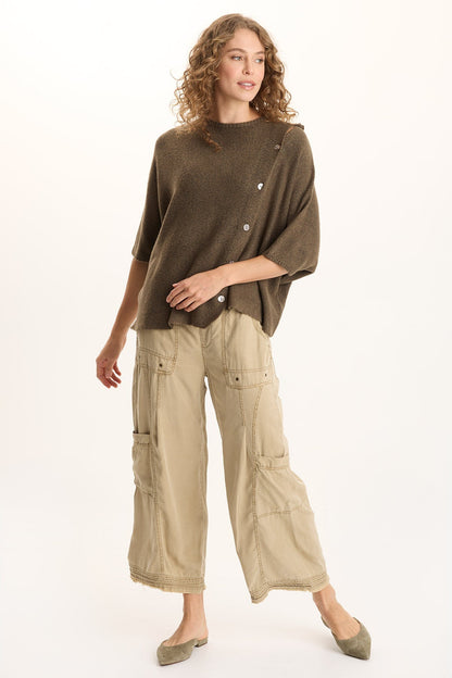 Tullio Twill Cargo Gaucho Pant Plateau Pigment - XCVI