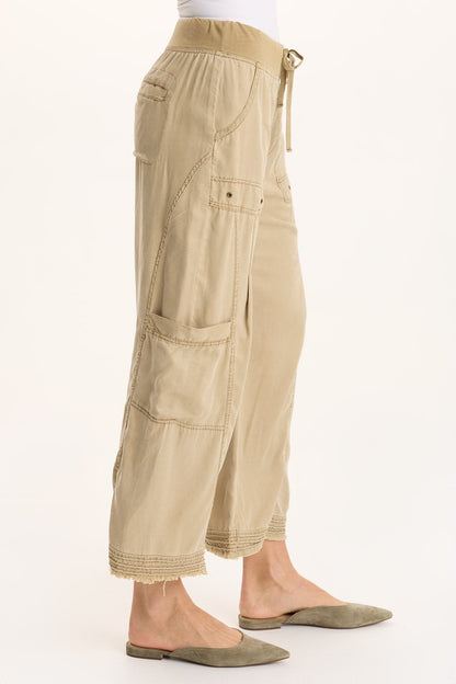 Tullio Twill Cargo Gaucho Pant Plateau Pigment - XCVI