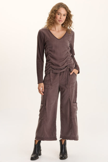 Tullio Twill Cargo Gaucho Pant Bistro Pigment - XCVI