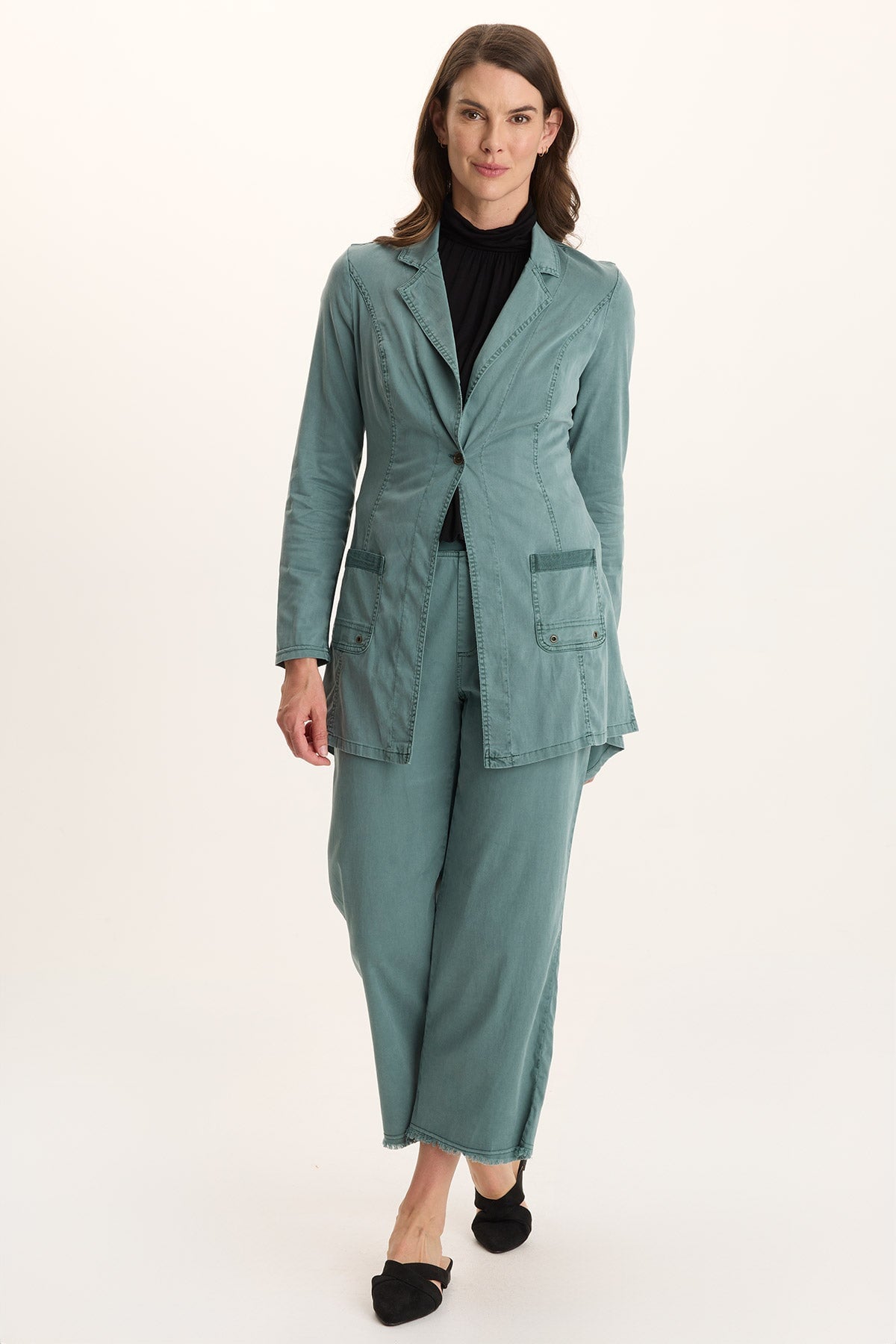 Daga Tencel Pull-On Crop Pant Ocean Storm Pigment - XCVI
