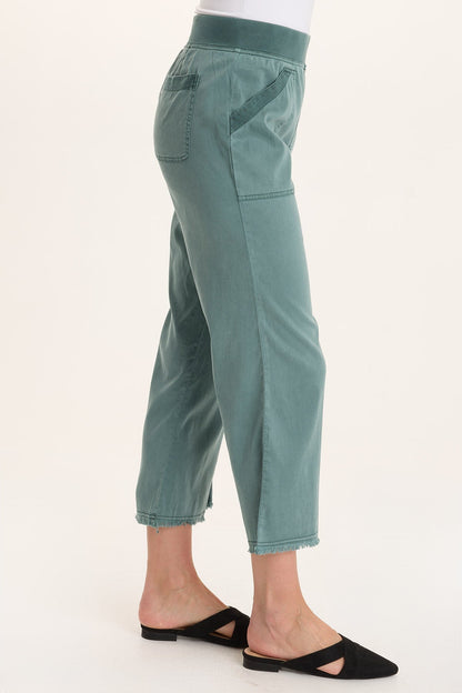 Daga Tencel Pull-On Crop Pant Ocean Storm Pigment - XCVI