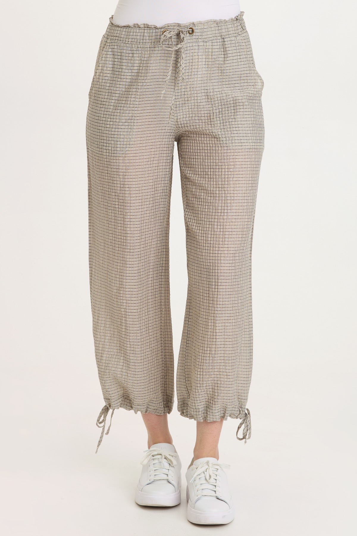 Marshall WaffleWeave Cinchable Leg Pull-On Waistband Pant Whitecap Pigment - XCVI