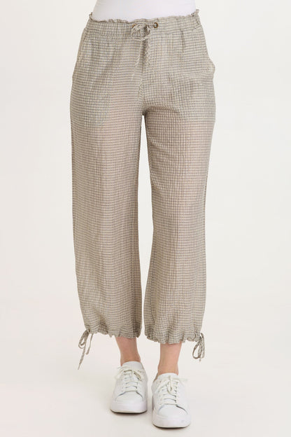 Marshall WaffleWeave Cinchable Leg Pull-On Waistband Pant Whitecap Pigment - XCVI