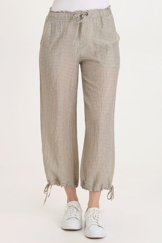 Marshall WaffleWeave Cinchable Leg Pull-On Waistband Pant Whitecap Pigment - XCVI