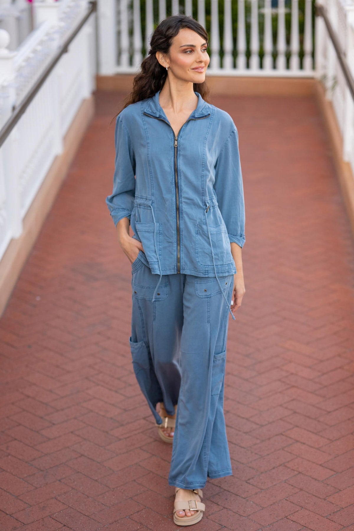 Tovell Twill Cargo Wide-Leg Pant Hypnotic Pigment - XCVI