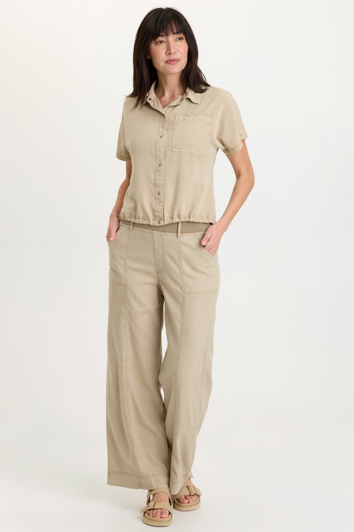 Arnold Tencel Twill Straight Leg Pull-On Waist Pant Roadside Pigment - XCVI