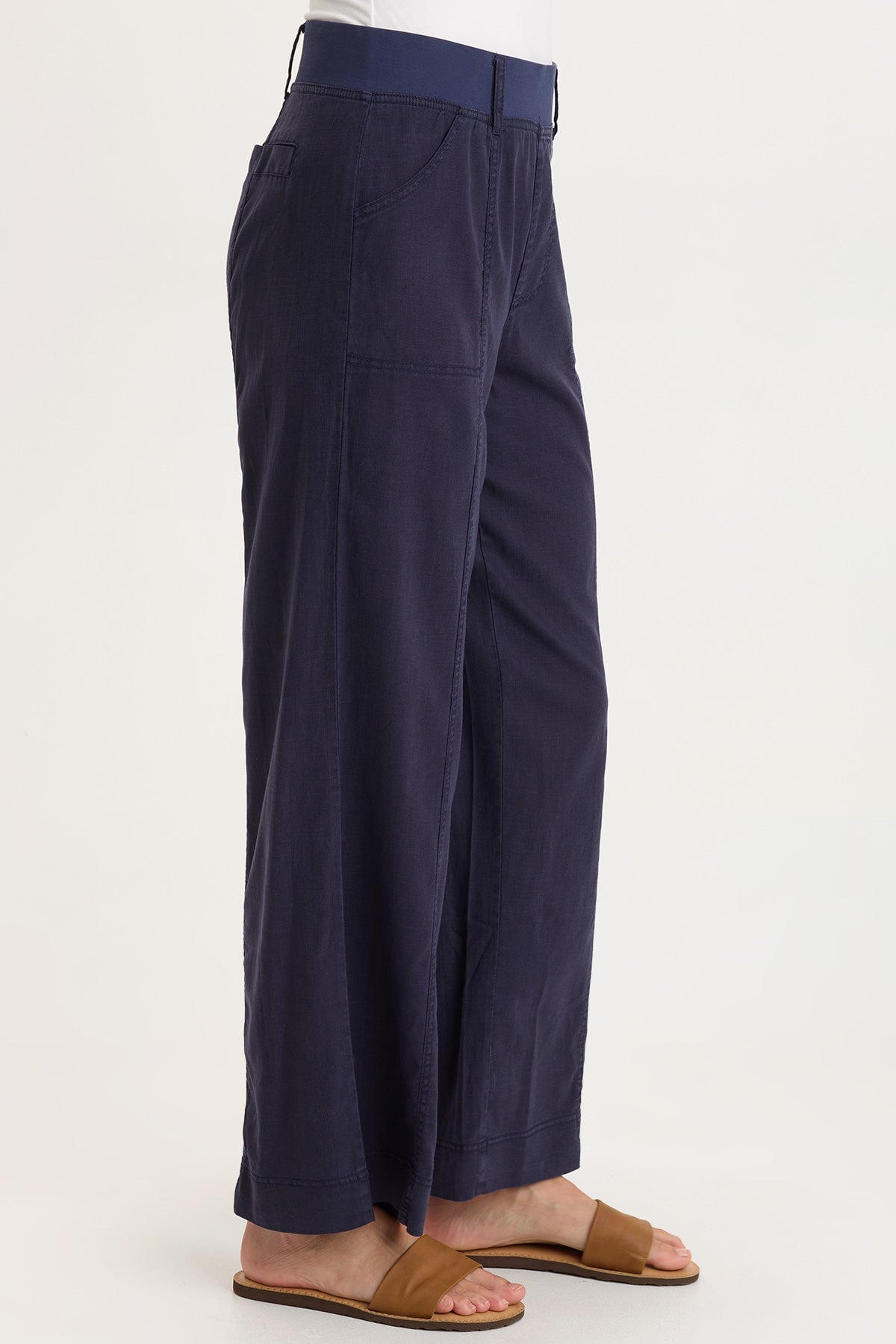 Arnold Tencel Twill Straight Leg Pull-On Waist Pant Navy - XCVI