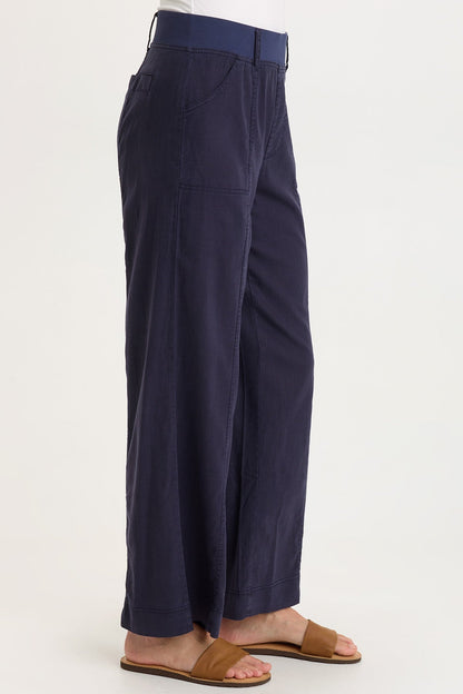 Arnold Tencel Twill Straight Leg Pull-On Waist Pant Navy - XCVI