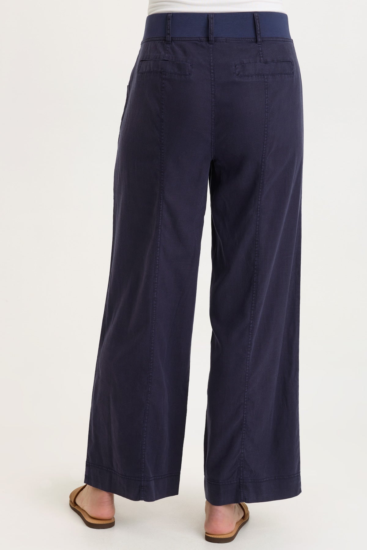Arnold Tencel Twill Straight Leg Pull-On Waist Pant Navy - XCVI