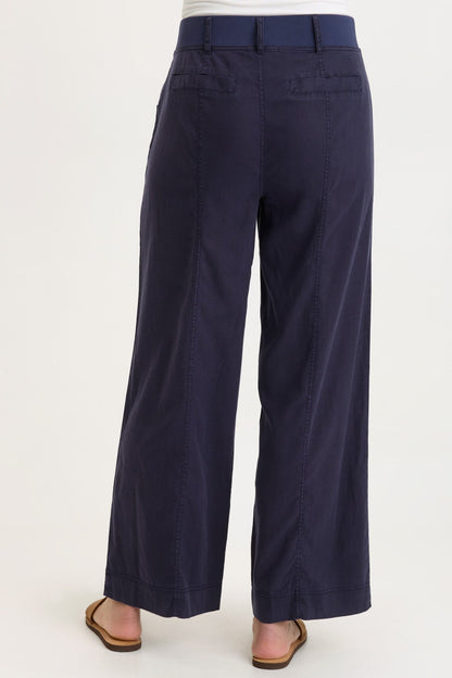 Arnold Tencel Twill Straight Leg Pull-On Waist Pant Navy - XCVI