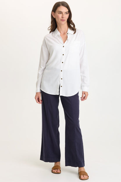 Arnold Tencel Twill Straight Leg Pull-On Waist Pant Navy - XCVI
