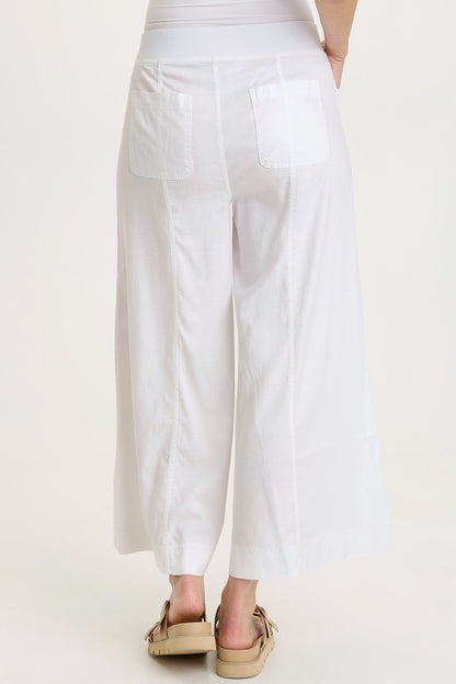 Shaun Tencel Twill Gaucho Wide-Leg Crop Pant White - XCVI