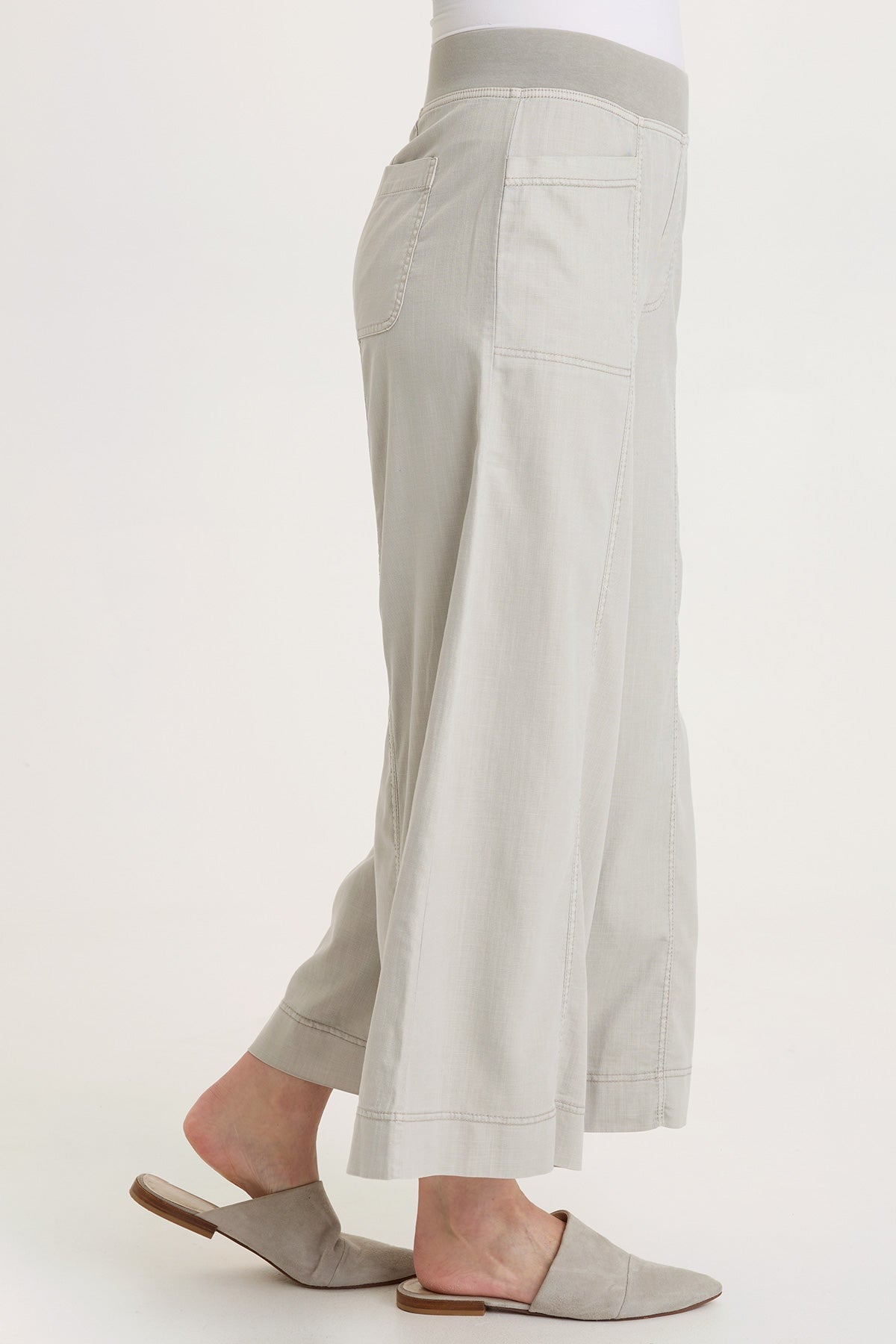 Shaun Tencel Twill Gaucho Wide-Leg Crop Pant Whitecap Pigment - XCVI