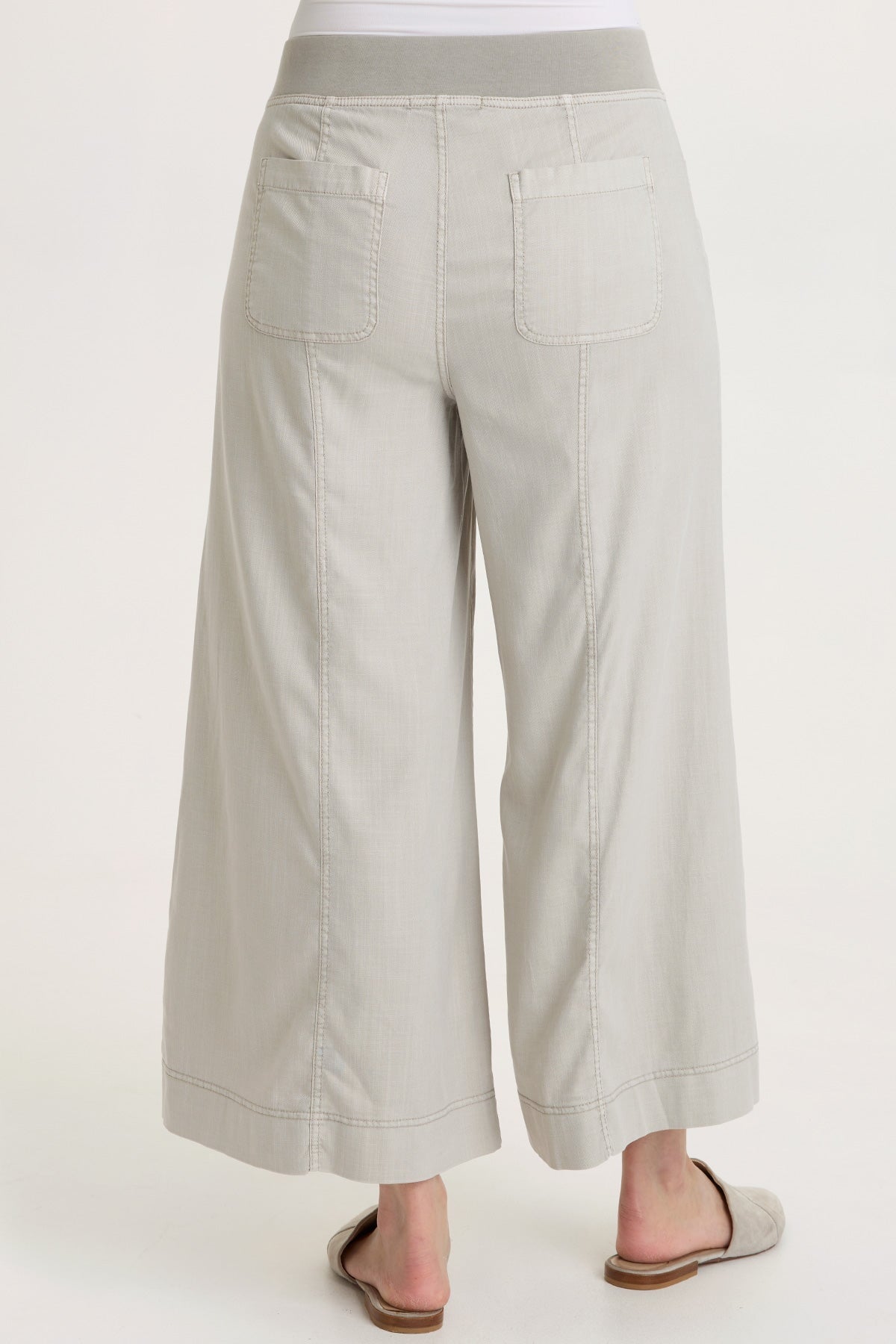 Shaun Tencel Twill Gaucho Wide-Leg Crop Pant Whitecap Pigment - XCVI