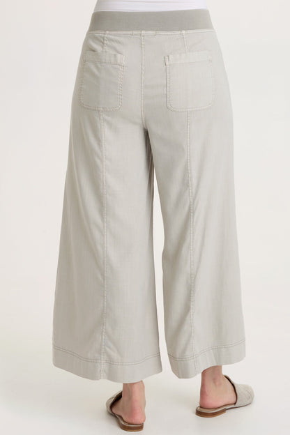 Shaun Tencel Twill Gaucho Wide-Leg Crop Pant Whitecap Pigment - XCVI