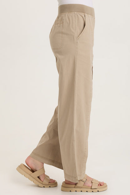Bay Stretch Poplin Pull-On Waist with Belt Loops Straight Leg Pant Roadside Pigment - XCVI