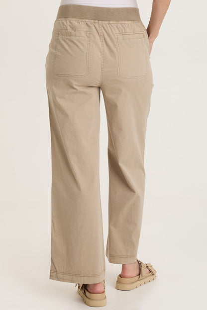 Bay Stretch Poplin Pull-On Waist with Belt Loops Straight Leg Pant Roadside Pigment - XCVI