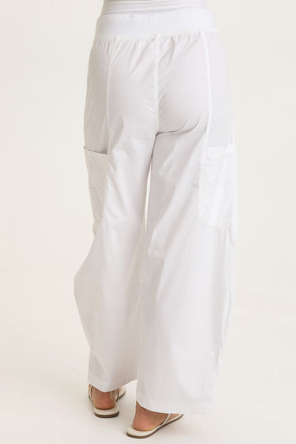 Pender Poplin Pull-On Barrel Pant White - XCVI